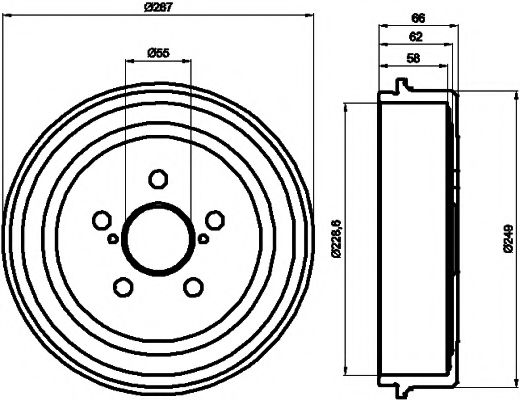 HELLA PAGID 8DT 355 300-501 Тормозной барабан для TOYOTA AVENSIS (Тойота/тоета Авенсис) HELLA PAGID 8DT 355 300-501 Тормозной барабан для TOYOTA AVENSIS (Тойота/тоета Авенсис)