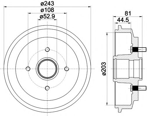 HELLA PAGID 8DT 355 300-601 Тормозной барабан для FORD FIESTA V (Форд Фиеста 5) HELLA PAGID 8DT 355 300-601 Тормозной барабан для FORD FIESTA V (Форд Фиеста 5)