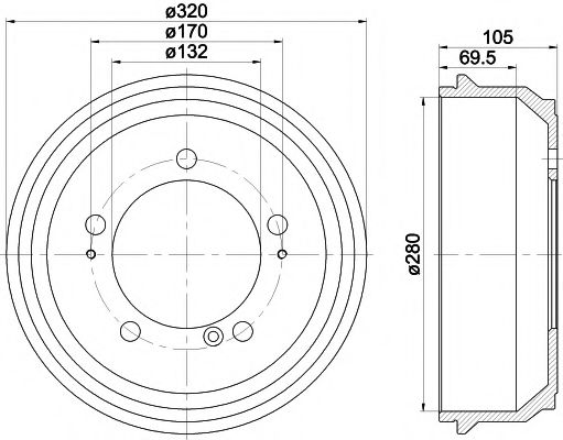 HELLA PAGID 8DT 355 300-631 Тормозной барабан для RENAULT MASTER II (Рено Мастэр 2) HELLA PAGID 8DT 355 300-631 Тормозной барабан для RENAULT MASTER II (Рено Мастэр 2)