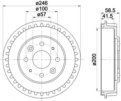 HELLA PAGID 8DT 355 300-781 Тормозной барабан для KIA MENTOR (Киа Мэнтор) HELLA PAGID 8DT 355 300-781 Тормозной барабан для KIA MENTOR (Киа Мэнтор)