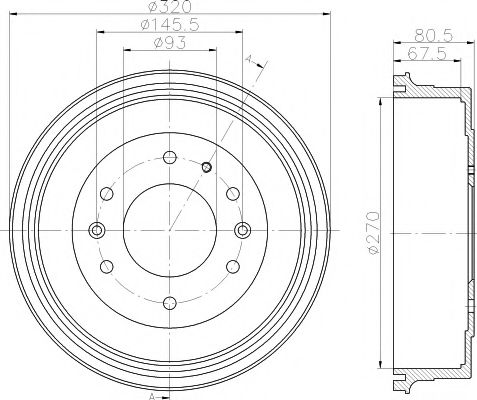 HELLA PAGID 8DT 355 301-051 Тормозной барабан для MAZDA PROCEED (Мазда Просид) HELLA PAGID 8DT 355 301-051 Тормозной барабан для MAZDA PROCEED (Мазда Просид)