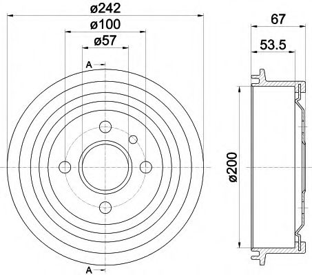 HELLA PAGID 8DT 355 301-171 Тормозной барабан для CHEVROLET ESTATE (Шевроле Эстатэ) HELLA PAGID 8DT 355 301-171 Тормозной барабан для CHEVROLET ESTATE (Шевроле Эстатэ)