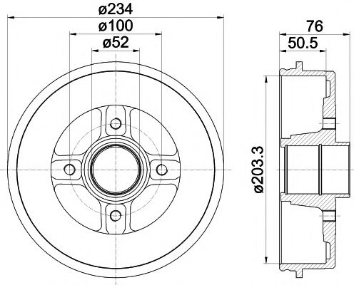 HELLA PAGID 8DT 355 301-401 Тормозной барабан для NISSAN PLATINA (Ниссан Платина) HELLA PAGID 8DT 355 301-401 Тормозной барабан для NISSAN PLATINA (Ниссан Платина)