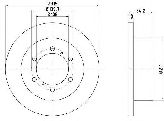 HELLA PAGID 8DD 355 106-221 Тормозной диск для MITSUBISHI CHALLENGER (Митсубиши/митсубиси Чаллэнгэр) HELLA PAGID 8DD 355 106-221 Тормозной диск для MITSUBISHI CHALLENGER (Митсубиши/митсубиси Чаллэнгэр)