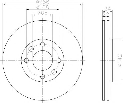 HELLA PAGID 8DD 355 108-351 Тормозной диск для PEUGEOT 207 (Пежо 207) HELLA PAGID 8DD 355 108-351 Тормозной диск для PEUGEOT 207 (Пежо 207)