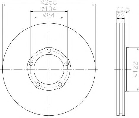 HELLA PAGID 8DD 355 108-471 Тормозной диск для MITSUBISHI L 300 STARWAGON (Митсубиши/митсубиси Л 300 старвагон) HELLA PAGID 8DD 355 108-471 Тормозной диск для MITSUBISHI L 300 STARWAGON (Митсубиши/митсубиси Л 300 старвагон)