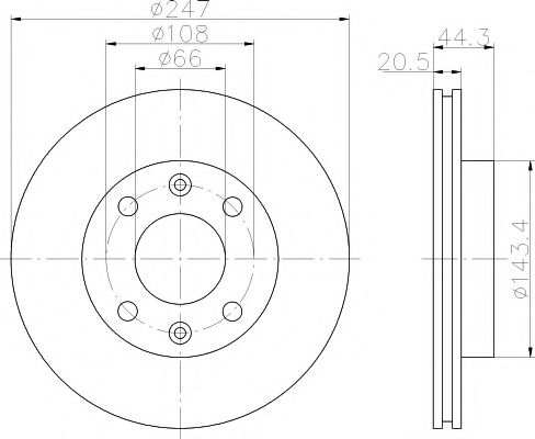 HELLA PAGID 8DD 355 101-081 Тормозной диск для PEUGEOT 205 I (Пежо 205 и) HELLA PAGID 8DD 355 101-081 Тормозной диск для PEUGEOT 205 I (Пежо 205 и)