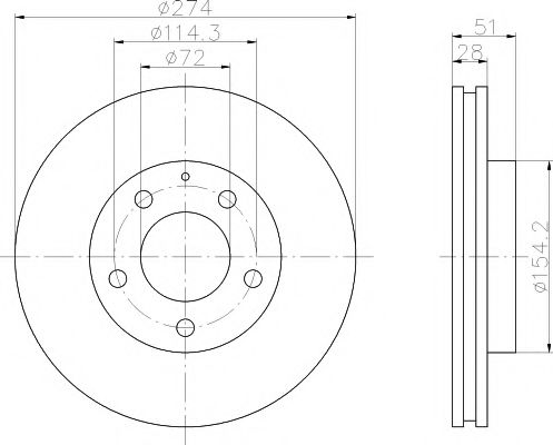 HELLA PAGID 8DD 355 105-081 Тормозной диск для MAZDA MPV III (Мазда Мпв 3) HELLA PAGID 8DD 355 105-081 Тормозной диск для MAZDA MPV III (Мазда Мпв 3)
