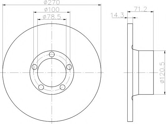 HELLA PAGID 8DD 355 100-291 Тормозной диск для FORD TRANSIT (Форд Трансит) HELLA PAGID 8DD 355 100-291 Тормозной диск для FORD TRANSIT (Форд Трансит)