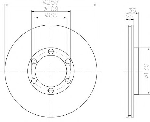 HELLA PAGID 8DD 355 104-711 Тормозной диск для ISUZU (Исузу) HELLA PAGID 8DD 355 104-711 Тормозной диск для ISUZU (Исузу)