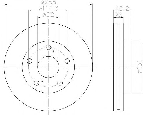 HELLA PAGID 8DD 355 104-911 Тормозной диск для TOYOTA PICNIC (Тойота/тоета Пикник) HELLA PAGID 8DD 355 104-911 Тормозной диск для TOYOTA PICNIC (Тойота/тоета Пикник)