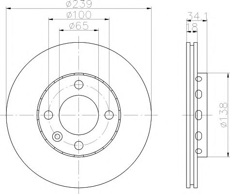 HELLA PAGID 8DD 355 104-211 Тормозной диск для VOLKSWAGEN GOL (Фольксваген Гол) HELLA PAGID 8DD 355 104-211 Тормозной диск для VOLKSWAGEN GOL (Фольксваген Гол)