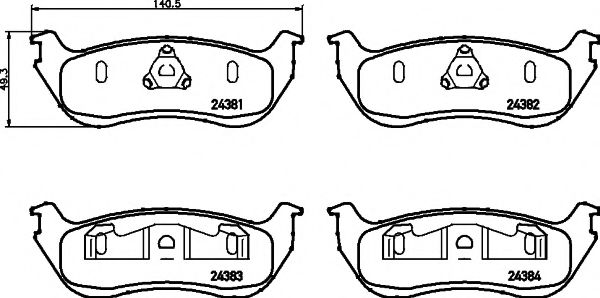 HELLA PAGID 8DB 355 012-481 Тормозные колодки для FORD-USA (Форд-уса) HELLA PAGID 8DB 355 012-481 Тормозные колодки для FORD-USA (Форд-уса)