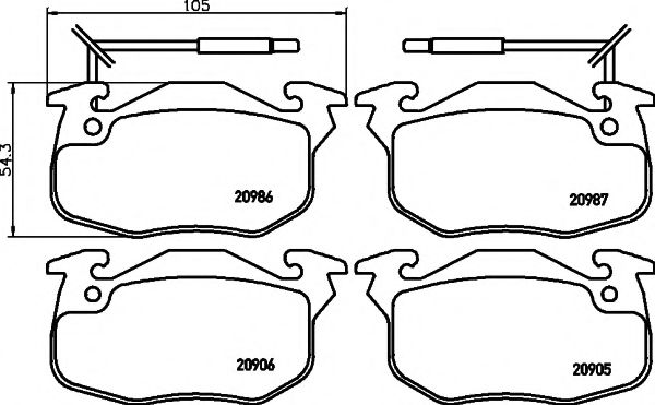 HELLA PAGID 8DB 355 018-961 Тормозные колодки для PEUGEOT 205 II (Пежо 205 2) HELLA PAGID 8DB 355 018-961 Тормозные колодки для PEUGEOT 205 II (Пежо 205 2)