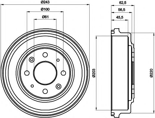HELLA PAGID 8DT 355 300-231 Тормозной барабан для ROVER 400 (Ровер 400) HELLA PAGID 8DT 355 300-231 Тормозной барабан для ROVER 400 (Ровер 400)