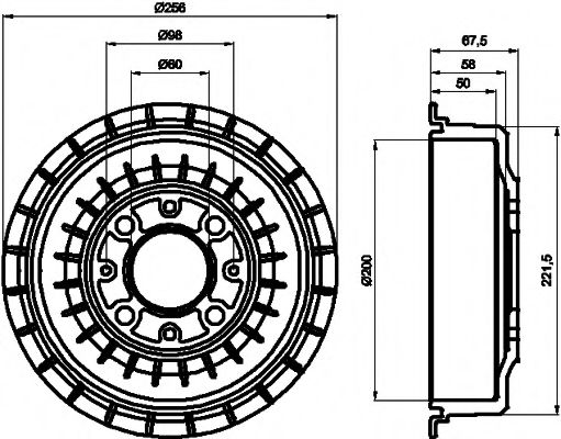 HELLA PAGID 8DT 355 302-271 Тормозной барабан для LADA PRIORA (Лада Приора) HELLA PAGID 8DT 355 302-271 Тормозной барабан для LADA PRIORA (Лада Приора)