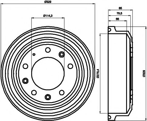 HELLA PAGID 8DT 355 302-371 Тормозной барабан для LAND ROVER DEFENDER (Ленд ровер/лэнд ровер Дэфэндэр) HELLA PAGID 8DT 355 302-371 Тормозной барабан для LAND ROVER DEFENDER (Ленд ровер/лэнд ровер Дэфэндэр)