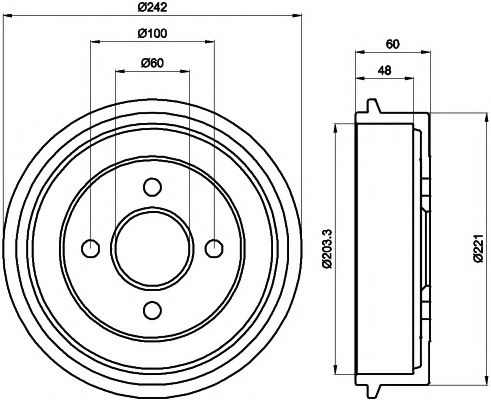HELLA PAGID 8DT 355 302-341 Тормозной барабан для VOLVO 340-360 (Вольво 340-360) HELLA PAGID 8DT 355 302-341 Тормозной барабан для VOLVO 340-360 (Вольво 340-360)