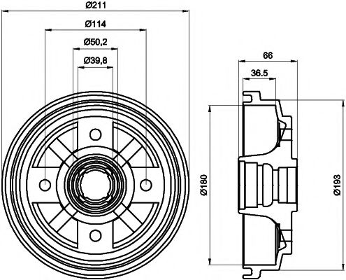 HELLA PAGID 8DT 355 302-011 Тормозной барабан для MAZDA GLC II (Мазда Глc 2) HELLA PAGID 8DT 355 302-011 Тормозной барабан для MAZDA GLC II (Мазда Глc 2)