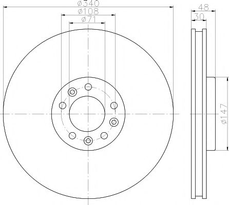 HELLA PAGID 8DD 355 119-651 Тормозной диск для PEUGEOT (Пежо) HELLA PAGID 8DD 355 119-651 Тормозной диск для PEUGEOT (Пежо)