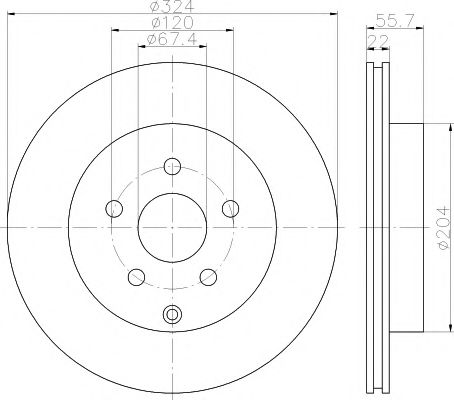HELLA PAGID 8DD 355 119-891 Тормозной диск для HOLDEN (Холдэн) HELLA PAGID 8DD 355 119-891 Тормозной диск для HOLDEN (Холдэн)