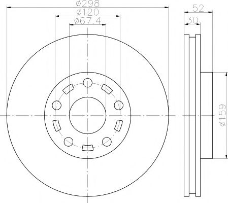 HELLA PAGID 8DD 355 119-861 Тормозной диск для HOLDEN (Холдэн) HELLA PAGID 8DD 355 119-861 Тормозной диск для HOLDEN (Холдэн)