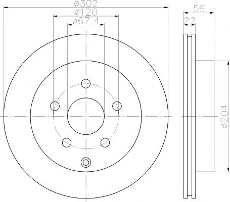 HELLA PAGID 8DD 355 119-871 Тормозной диск для HOLDEN (Холдэн) HELLA PAGID 8DD 355 119-871 Тормозной диск для HOLDEN (Холдэн)