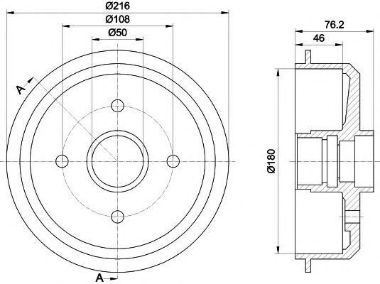 HELLA PAGID 8DT 355 300-111 Тормозной барабан для FORD ESCORT III (Форд Эсcорт 3) HELLA PAGID 8DT 355 300-111 Тормозной барабан для FORD ESCORT III (Форд Эсcорт 3)