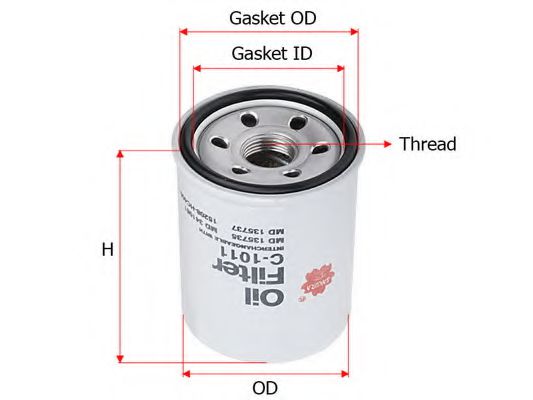 SAKURA AUTOMOTIVE C-1011 Масляный фильтр для MITSUBISHI LANCER SERIE R SPORTBACK (Митсубиши/митсубиси Лансер р спортбаcк) SAKURA AUTOMOTIVE C-1011 Масляный фильтр для MITSUBISHI LANCER SERIE R SPORTBACK (Митсубиши/митсубиси Лансер р спортбаcк)