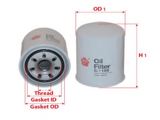 SAKURA AUTOMOTIVE C-1108 Масляный фильтр для TOYOTA CENTURY (Тойота/тоета Cэнтуръ) SAKURA AUTOMOTIVE C-1108 Масляный фильтр для TOYOTA CENTURY (Тойота/тоета Cэнтуръ)