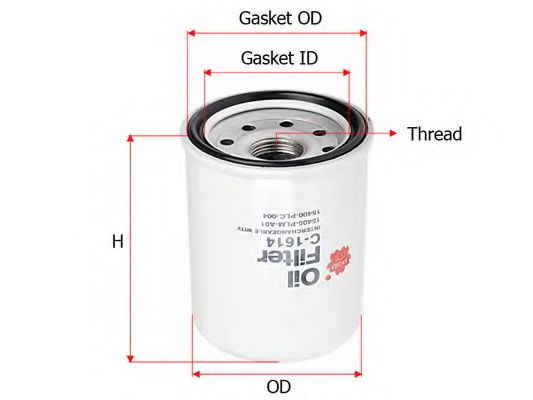 SAKURA AUTOMOTIVE C-1614 Масляный фильтр для HONDA TORNEO (Хонда Торнэо)