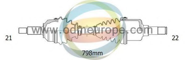 ODM-MULTIPARTS 18-162080 Приводной вал для PEUGEOT (Пежо) ODM-MULTIPARTS 18-162080 Приводной вал для PEUGEOT (Пежо)
