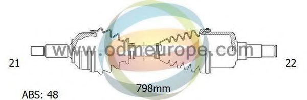 ODM-MULTIPARTS 18-162081 Приводной вал для PEUGEOT (Пежо) ODM-MULTIPARTS 18-162081 Приводной вал для PEUGEOT (Пежо)