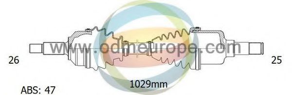 ODM-MULTIPARTS 18-222071 Приводной вал для CHRYSLER (Крайслер) ODM-MULTIPARTS 18-222071 Приводной вал для CHRYSLER (Крайслер)