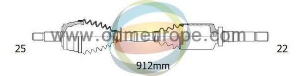 ODM-MULTIPARTS 18-162520 Приводной вал для PEUGEOT (Пежо) ODM-MULTIPARTS 18-162520 Приводной вал для PEUGEOT (Пежо)