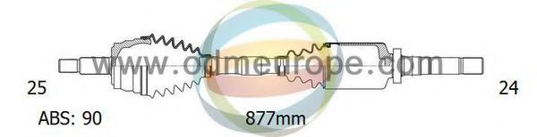 ODM-MULTIPARTS 18-162452 Приводной вал для PEUGEOT (Пежо) ODM-MULTIPARTS 18-162452 Приводной вал для PEUGEOT (Пежо)