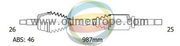 ODM-MULTIPARTS 18-222201 Приводной вал для DODGE (Додж) ODM-MULTIPARTS 18-222201 Приводной вал для DODGE (Додж)