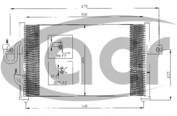 ACR 300420 Конденсатор, кондиционер для HYUNDAI EXCEL (Хендай Эxcэл) ACR 300420 Конденсатор, кондиционер для HYUNDAI EXCEL (Хендай Эxcэл)