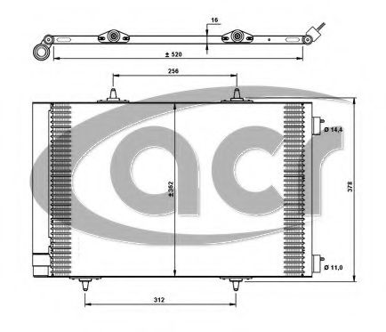 ACR 300690 Конденсатор, кондиционер для PEUGEOT 207 (Пежо 207) ACR 300690 Конденсатор, кондиционер для PEUGEOT 207 (Пежо 207)