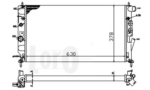 LORO 037-017-0016 Радиатор, охлаждение двигателя 