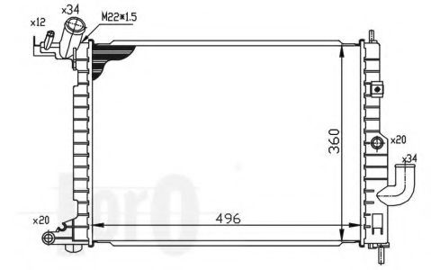 LORO 037-017-0053 Радиатор, охлаждение двигателя 