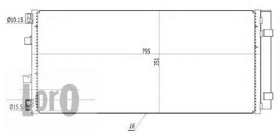 LORO 042-016-0043 Конденсатор, кондиционер для NISSAN (Ниссан) LORO 042-016-0043 Конденсатор, кондиционер для NISSAN (Ниссан)
