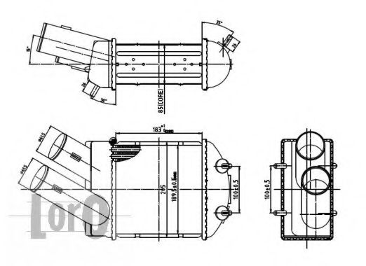 LORO 010-018-0001 Интеркулер для DACIA SANDERO (Дача Сандэро) LORO 010-018-0001 Интеркулер для DACIA SANDERO (Дача Сандэро)
