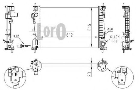 LORO 002-017-0016 Радиатор, охлаждение двигателя 