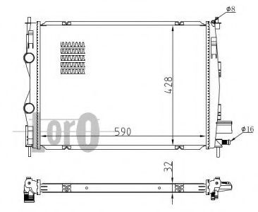 LORO 035-017-0004-B Радиатор, охлаждение двигателя 