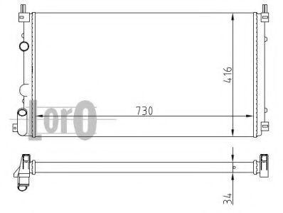LORO 037-017-0064 Радиатор, охлаждение двигателя 