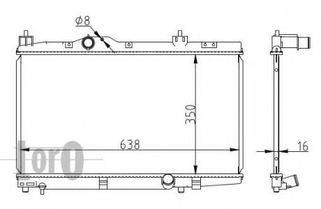 LORO 051-017-0007 Радиатор, охлаждение двигателя 