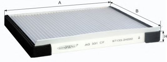 GOODWILL AG 331 CF Фильтр, воздух во внутренном пространстве для KIA (Киа) GOODWILL AG 331 CF Фильтр, воздух во внутренном пространстве для KIA (Киа)