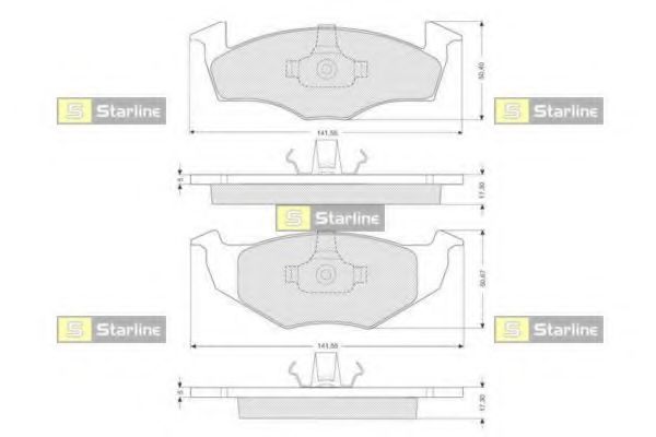 STARLINE BD S006S Тормозные колодки для VOLKSWAGEN GOL (Фольксваген Гол) STARLINE BD S006S Тормозные колодки для VOLKSWAGEN GOL (Фольксваген Гол)