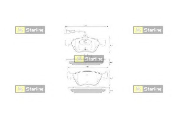STARLINE BD S259 Тормозные колодки для VOLKSWAGEN (Фольксваген) STARLINE BD S259 Тормозные колодки для VOLKSWAGEN (Фольксваген)